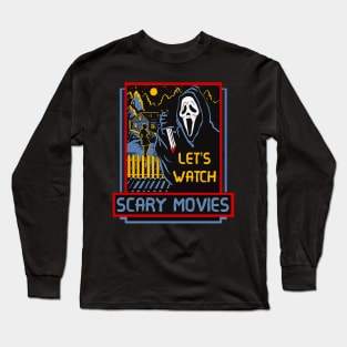 Vintage Halloween Let’s Watch Scary Horror Movies Ghost Killer Long Sleeve T-Shirt